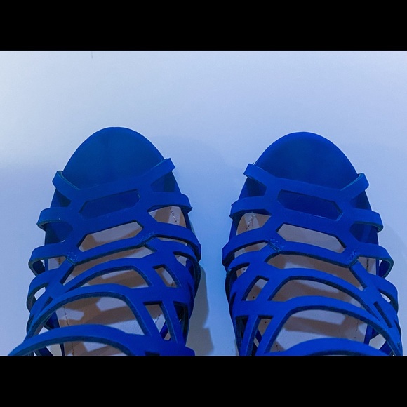 Cobalt Blue Caged Heels by Shoe Republic LA - Picture 11 of 12